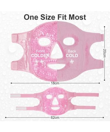 ACWOO Cooling Gel Beads Face Mask for Puffy Eyes & Migraine Relief - Reusable Hot Cold Therapy Mask for Dark Circles, Headache & Sinus Pain - Pink - Buy Online on GoSupps.com