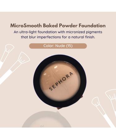 Sephora Collection Microsmooth Baked Foundation Face Powder Compact - Light (15) - 0.24 Oz - Buy Online on GoSupps.com