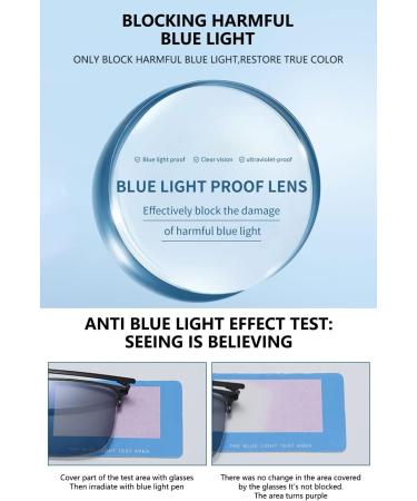 Vevesmundo Blue Light Filter Reading Glasses - Men's Half Frame Metal Rectangular Semi-Rimless Self-Tinting Glasses 2.5x - International Shipping Available - Buy Online on GoSupps.com