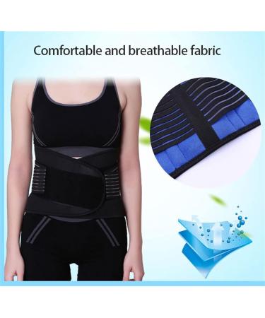 Premium S-6XL Back Support Belt for Weight Loss & Fitness | Adjustable Waist Trainer for Men & Women - Black - Buy Online on GoSupps.com