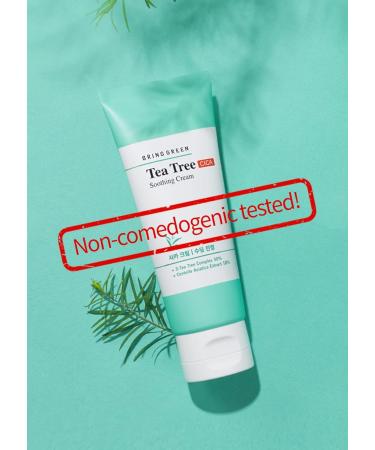 BRING GREEN Tea Tree Cica Soothing Cream - Oil Control Moisturizer for Acne Relief & Redness - Korean Night Cream for Sensitive Skin 100ml - Buy Online on GoSupps.com
