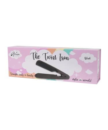 Aria Beauty Twist Iron Dual Voltage Hair Straightener and Curler 2-in-1 Black Tourmaline Ceramic Flat Iron for Straightening & Curl Hair with Digital Display for All Hair Types
