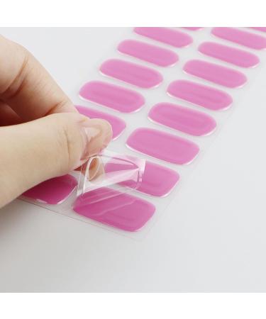 Bright Pink Gel Nail Strips KALEFUL Semi Cured Gel Nail Stickers Nail Art Decoration Design Supplies - Buy Online on GoSupps.com