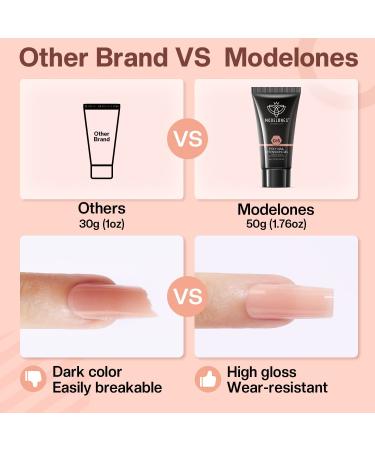 Modelones Polygel Nude 50ml - Best Poly Nail Extension Gel Starter Set in Ochre Nude - Quick & Easy Acrylic Builder Kit for Nail Enhancements - Buy Online on GoSupps.com