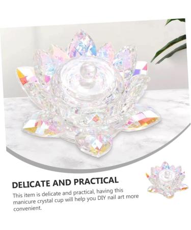 FOMIYES Nail Art Crystal Cup Nail Liquid Powder Dish Glass Tumbler with Lid Nails Pen Holder Small Terrarium Liquid Powder Dappen Dish High Transparent Crystal Manicure Travel Powder Plate 11x11cm Transparent - Buy Online on GoSupps.com