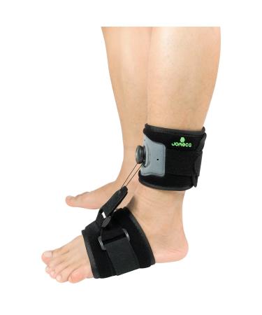 JOMECA Foot Drop Brace has Reel-Adjust Dorsiflexion Foot Drop Lifting Up AFO Foot Drop Brace for Walking with Shoes Foot Drop Cause by ALS MS Stroke Diabetic Neuropathy AFO Fit Women & Men(1  Black)