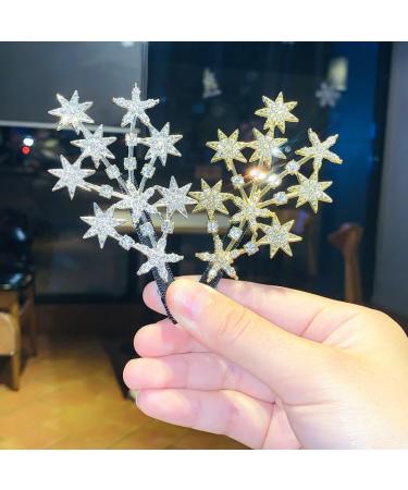 Stars Hairpins Elegant Side Clips Rhinestone Hair Barrette for Party Daily Work Stardust Duckbill Clips Star Hairpins for Women Girls star-gold-r - Buy Online on GoSupps.com
