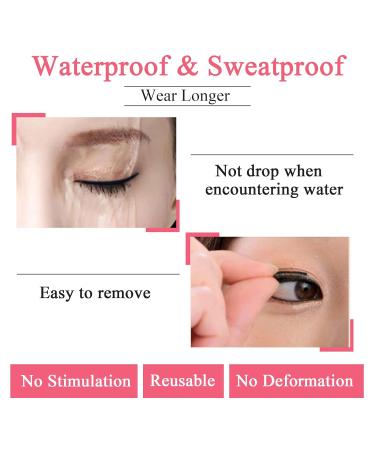 Reusable Self-Adhesive Waterproof Eyelashes - Natural & Bushier - 2 Pairs with Portable Boxes - Perfect Valentine Gift for Women Girls - Buy Online on GoSupps.com