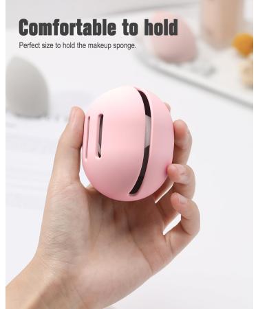 FERYES 2 PCS Makeup Sponge Holder - Silicone Beauty Blender Case for Travel - Pink & Brown - Ideal for International Shipping - Buy Online on GoSupps.com
