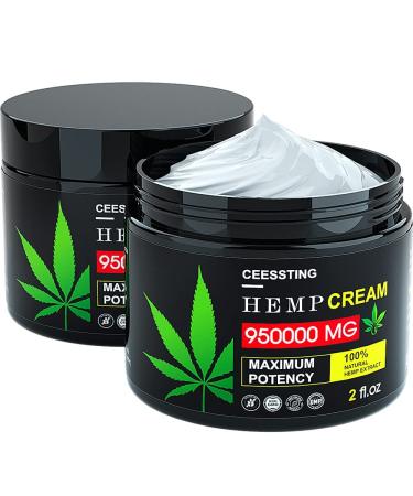 ENVISHA 2 Pack Hemp Cream by Ceessting - For Men and Women - Hydrating and Moisturizing for Skin - 4 oz