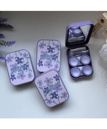 Hrippy Portable Travel Contact Lens Case Kit - Blue Pink Purple | Includes 2 Solution Bottles & Tweezers - Buy Online on GoSupps.com