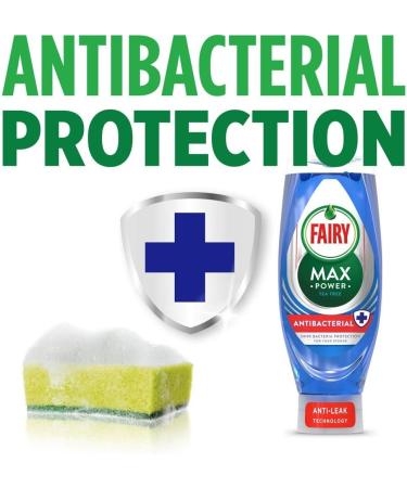 Fairy Max Power Antibacterial Washing Up Liquid with Tea Tree Extract 640ml 2Pk + Our Gift for You: Organza Small Bag Size: 9x7x0.1cm - Buy Online on GoSupps.com