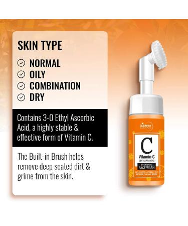 StBotanica Vitamin C Brightening Foaming Face Wash 120ml - With Turmeric & Saffron | Sulphate & Paraben Free | International Shipping - Buy Online on GoSupps.com