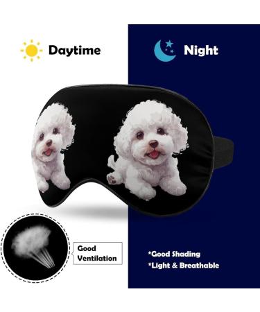 Cute Poodle Dog Eye Mask - Funny Soft Blindfold with Adjustable Strap for Sleep & Travel | Best Night Eyeshade - Buy Online on GoSupps.com