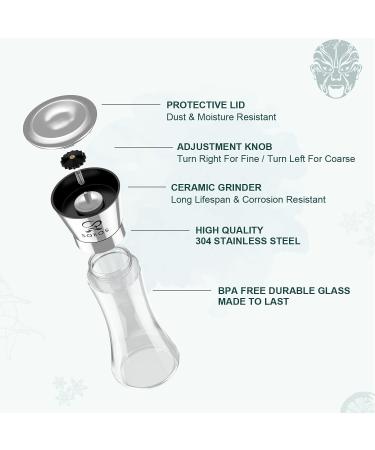 Soeos Salt and Pepper Grinder Set  Organic Whole Black Peppercorns  3.5oz (100g)  Himalayan Pink Salt  8oz (230g). USDA Organic Black Pepper  Non-GMO  Kosher Certified  Adjustable Coarseness Organic Whole Black Peppercorns - Buy Online on GoSupps.com