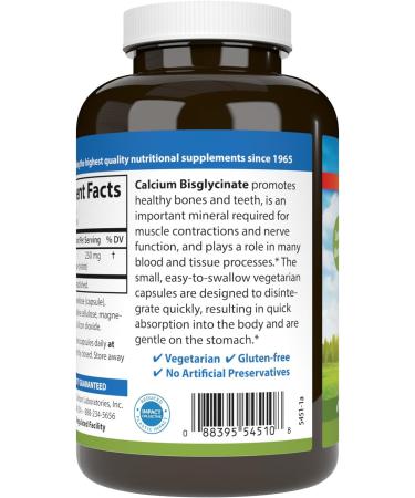 Carlson Calcium Bisglycinate 250 mg Calcium for High Absorption Supports Healthy Bones and Teeth Gentle on Stomach Promotes Muscle Function 180 Count - Buy Online on GoSupps.com