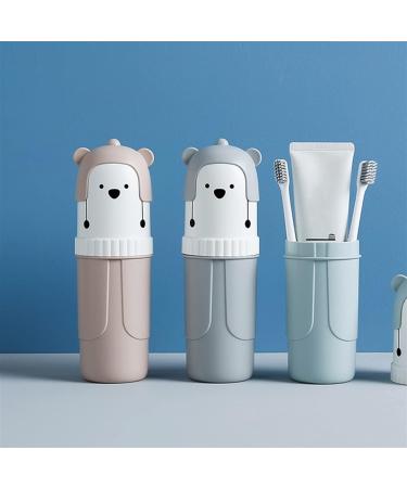 Digjobk Cartoon Bear Toothbrush Mug & Organizer - Grey Mouthwash Cup & Toothpaste Holder for Bathroom Storage - Buy Online on GoSupps.com