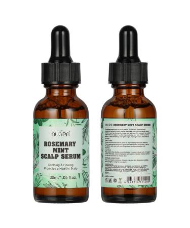 NUSPA Natural Rosemary Mint Hair Serum Scalp Moisturizer Infused with BIOTIN Zero Fragrance Reduce Hair Loss for Dry Frizzy Damaged Hair Daily Scalp Treatment