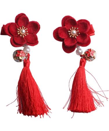 FRCOLOR 3 Pairs Hair Clip for Chinese Clothes Chinese Hair Clip Hair Clips Wedding Hair Clip Asian Hair Clip Tassel Barrettes Tiara for Tiara Child Classic Tassel Clip Red - Buy Online on GoSupps.com
