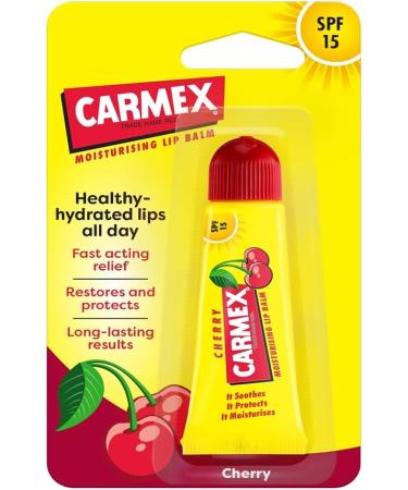 Carmex Lip Balm Cherry Tube SPF 15 - 12 Pack Display | Nourishing & Soothing Lip Care - International Shipping Available - Buy Online on GoSupps.com