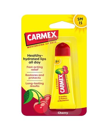 Carmex Cherry Lip Balm Squeezy Tube 10g - Moisturizing Lip Care | International Shipping - Buy Online on GoSupps.com