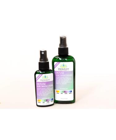 Defuse Spray 4oz by Zeeta Vegan/Natural/Organic 4 Ounce