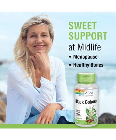 Solaray Black Cohosh 540mg VegCaps - Women's Health & Menopause Support Supplement - Buy Online on GoSupps.com