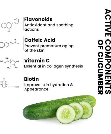 Skin Hydrating Cucumber Toner - Anti Pigmentation Soothes Sunburn & Treats Open Pores - 200ml for Sensitive Skin - Buy Online on GoSupps.com