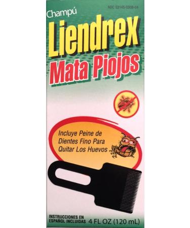 Liendrex Lice Shampoo 4 oz. Mata Piojos / Kills Lice - Champu