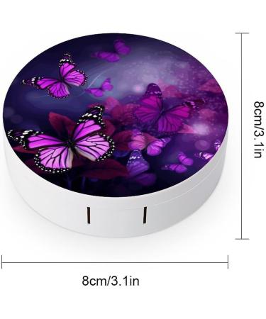 Purple Butterflies Contact Lens Case | Travel-Friendly Lens Care Box | Durable Plastic Design - Buy Online on GoSupps.com