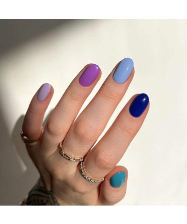 Vishine 6 Pcs Blue Purple Gel Nail Polish Set | Aurora Colors | Soak Off UV LED | DIY Nails Art Manicure Kit - Buy Online on GoSupps.com