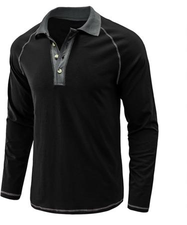 Shop Autumn Men's Fashion: Comfortable Casual Long Sleeve Black T-Shirt - XXL | International Shipping Available - Buy Online on GoSupps.com