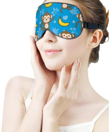 Monkeys and Bananas Soft Sleep Mask - Adjustable Eye Cover for Effective Shading | Funny Blindfold for Men & Women - Perfect for Travel & Sleep - Buy Online on GoSupps.com