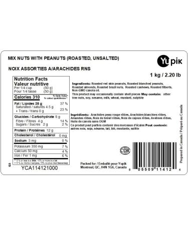 Yupik Roasted Unsalted Mixed Nuts With Peanuts (Less than 30% Peanuts) 1Kg Roasted Unsalted 1 kg (Pack of 1) - Buy Online on GoSupps.com
