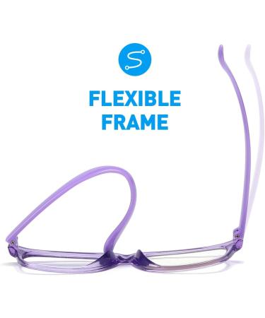 Kids Blue Light Blocking Glasses 2 Pack for Ages 3-10 - Anti Blue Light & Headache - Transparent Pink & Purple - Buy Online on GoSupps.com