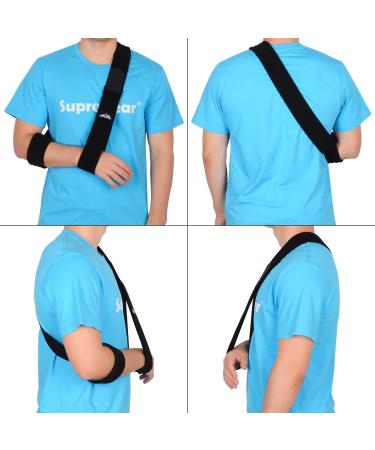 SupreGear Adjustable Arm Sling - Lightweight Shoulder Immobilizer for Comfort & Support - 71 inch (Black) - Buy Online on GoSupps.com