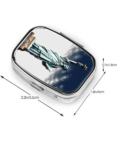 Statue of Liberty Pill Case | 2 Compartment Travel Pill Box | Cute Small Pill Organizer for Purse & Travel Gifts - Buy Online on GoSupps.com