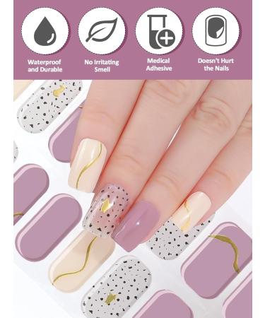 Ebanku Cured Gel Nail Strips Set - Long Lasting, Waterproof, Real Nail Polish Wraps in Pink and White - Includes Cuticle Stick, Nail File, Nail Wipes, and Sealing for UV/LED Lamp - Easy Application - Buy Online on GoSupps.com