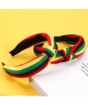 Ardorchid Rasta Headbands African Jamaica Juneteenth knotted Headband for Women Girls Elastic Hairband Hair Hoop No Slip Hair Accessories Gifts - Buy Online on GoSupps.com