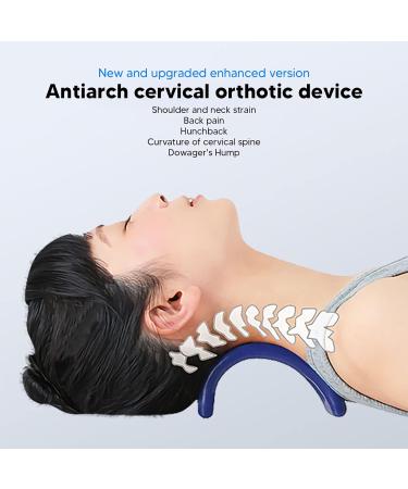 Fdit Cervical Traction Device Pillow - Blue Neck Stretcher for Home Anti-Deformation Curvature Smoothing Plastic Pillow - Buy Online on GoSupps.com