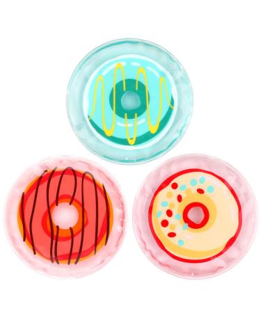 NEWGO Kids Ice Pack for Boo Boo 3 Pack Gel Ice Pack Toddler Ice Pack for Children Kids Injuries Pain Relief Bruises Swelling Wisdom Teeth - 4.52 x 4.52 3 Ice Pack-donut