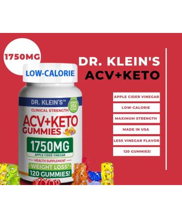 Keto ACV Gummies - 1750mg Low-Calorie Apple Cider Vinegar for Weight Loss & Digestion - 120 Count - Buy Online on GoSupps.com