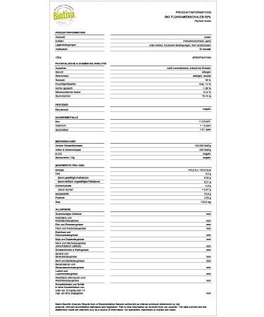 Psyllium Husk Bio 99% - 1kg | High Purity 90% Fiber | Biotiva | Made in Germany - Best for Digestive Health - Buy Online on GoSupps.com