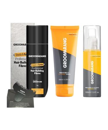 Groomarang Hair fibres Groomarang Keratin-Hair structure Fibers for thinner hair-immediately conceals thinner areas for fuller thicker