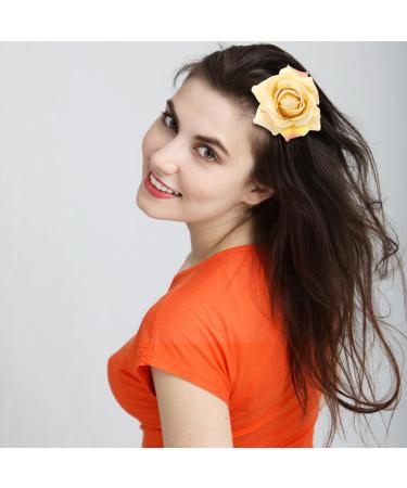 9 Pack Artificial Rose Flower Alligator Hair Clips - Boho Wedding Party Hair Accessories - Buy Online on GoSupps.com