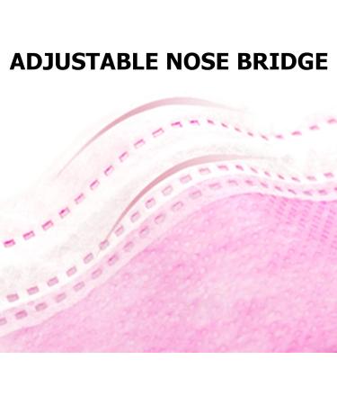 TBOC Disposable Hygiene Mask - 200 Pink 3-Layer Polypropylene Masks | Soft Lightweight & Breathable with Nose Clip for Optimal Comfort - Buy Online on GoSupps.com