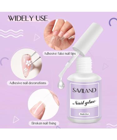 Saviland 12PCS/10ML Super Strong Nail Glue Set - Professional Long Lasting Gel for Nail Repair and Tips - Brush On Bond Gel for Press on Fake Nails - D-12PCS Nail Glue Set - Buy Online on GoSupps.com