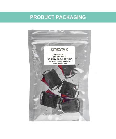 5Pcs Red Illuminated LED On/Off Toggle Switch Snap by QTEATAK - 3 Pin Mini Boat Rocker Switch for Car Boat - Buy Online on GoSupps.com