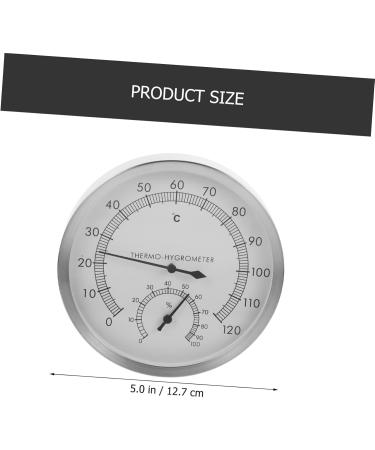 Garneck Sauna Moisture Thermometer & Hygrometer - Stainless Steel Room Thermometer & Wall Clock for Home - Accurate Pressure Display - Buy Online on GoSupps.com