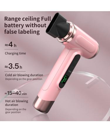 Cordless Hair Dryer 200W High Speed Low Noise Portable Blow Dryer USB Rechargeable Hot Cold Blow Hair Dryer with Nozzle for Home Travel Students (US Plug 100 240V) US Plug 100 240V Roseate - Buy Online on GoSupps.com